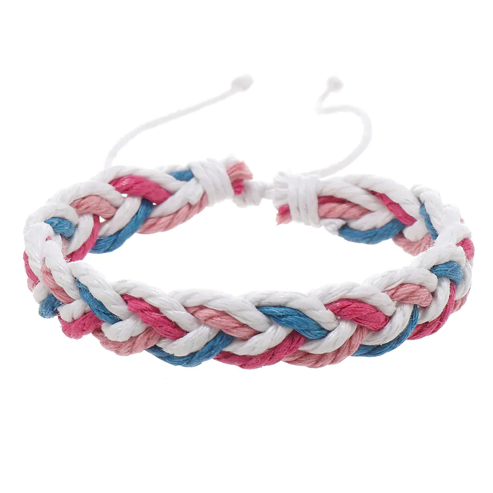 Handwoven Cotton String Bracelet in Artistic Style