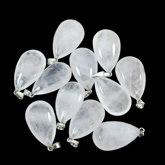 Crystal Quartz 18x30mm Teardrop Pendant-0