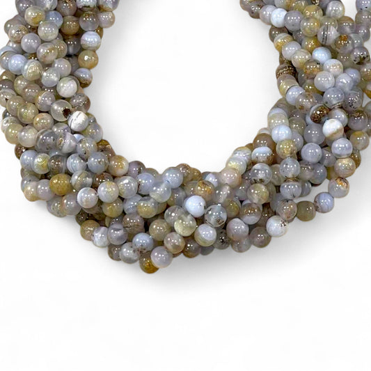 Dendritic Blue Lace Agate Round 6mm 8mm-0