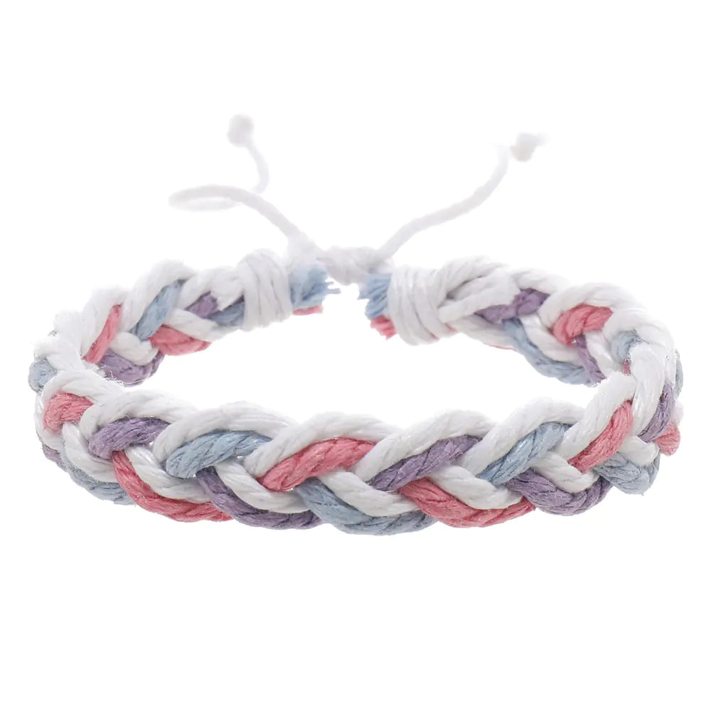 Handwoven Cotton String Bracelet in Artistic Style