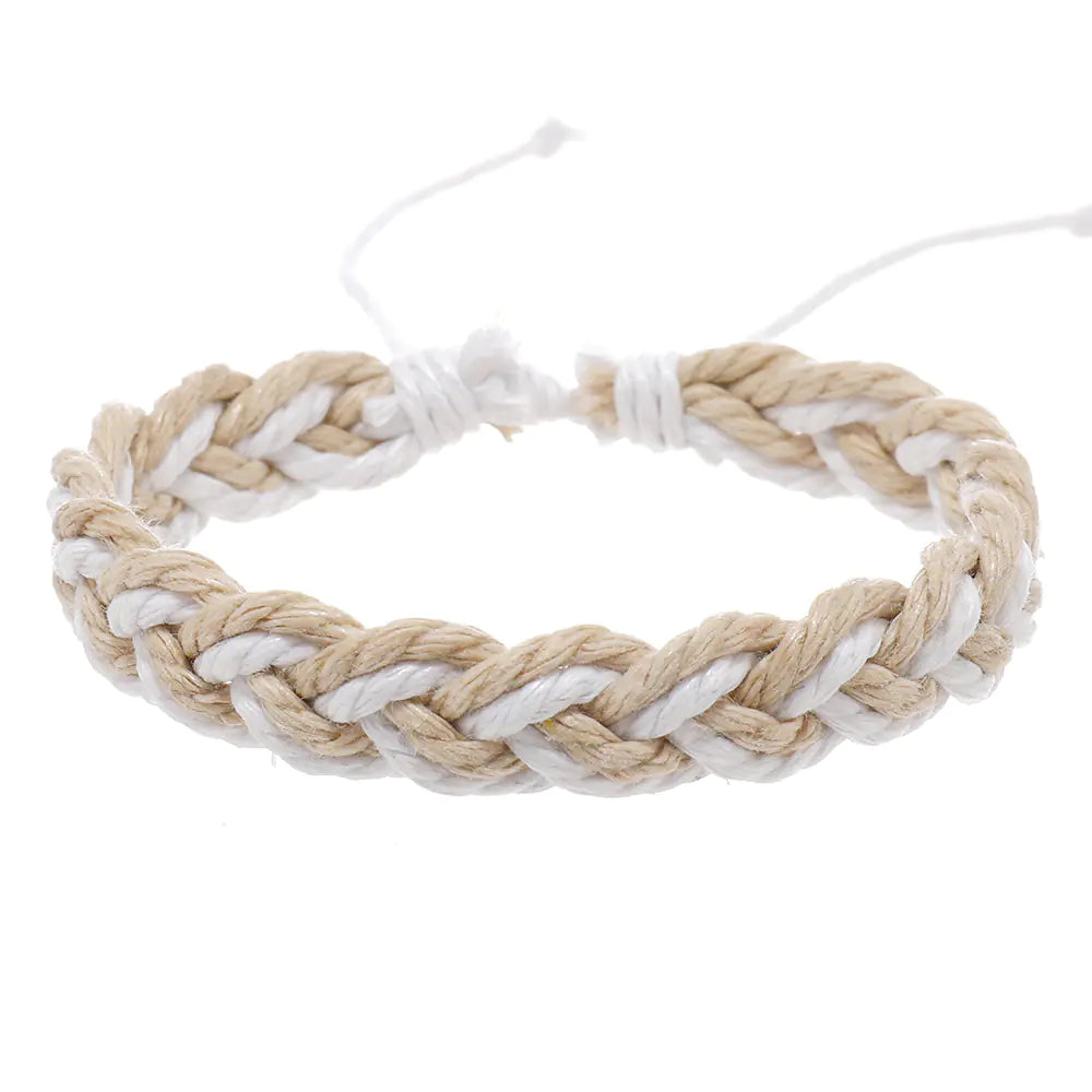 Handwoven Cotton String Bracelet in Artistic Style