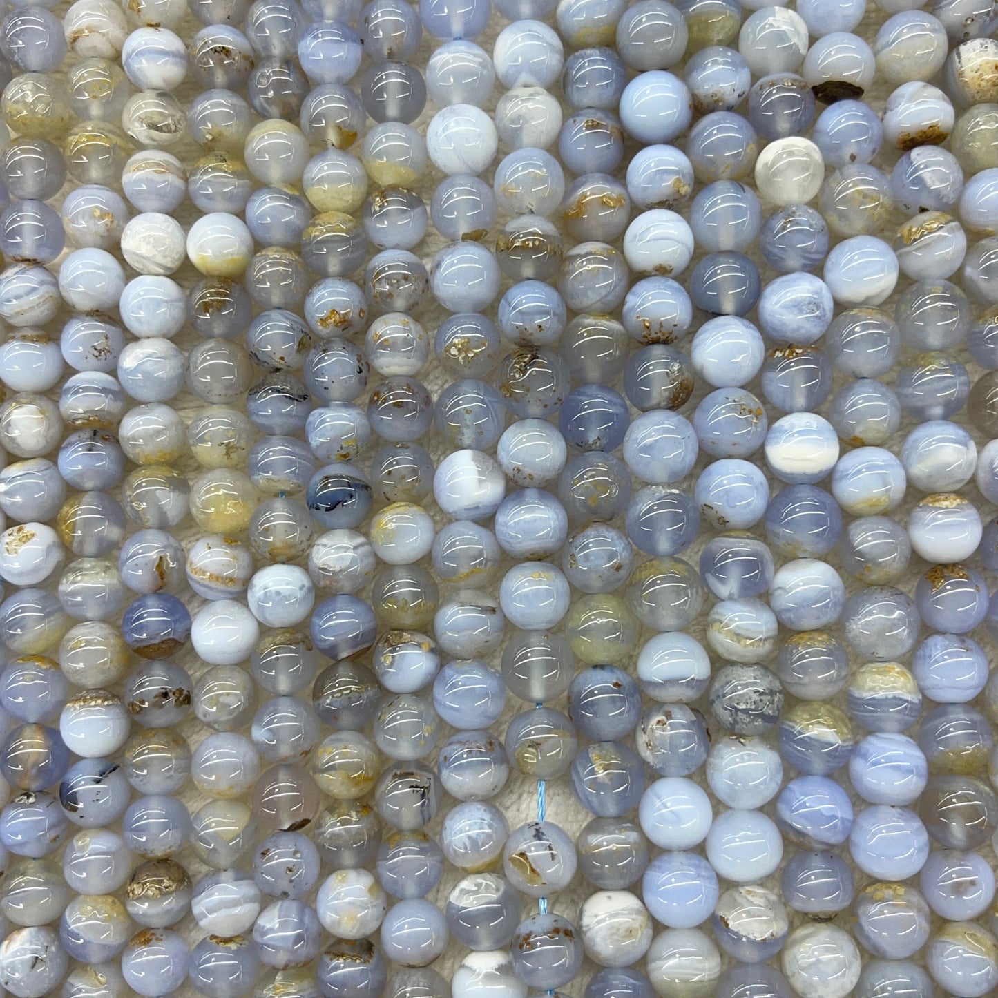 Dendritic Blue Lace Agate Round 6mm 8mm-1
